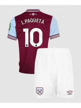 West Ham United Lucas Paqueta #10 Heimtrikotsatz für Kinder 2024-25 Kurzarm (+ Kurze Hosen)